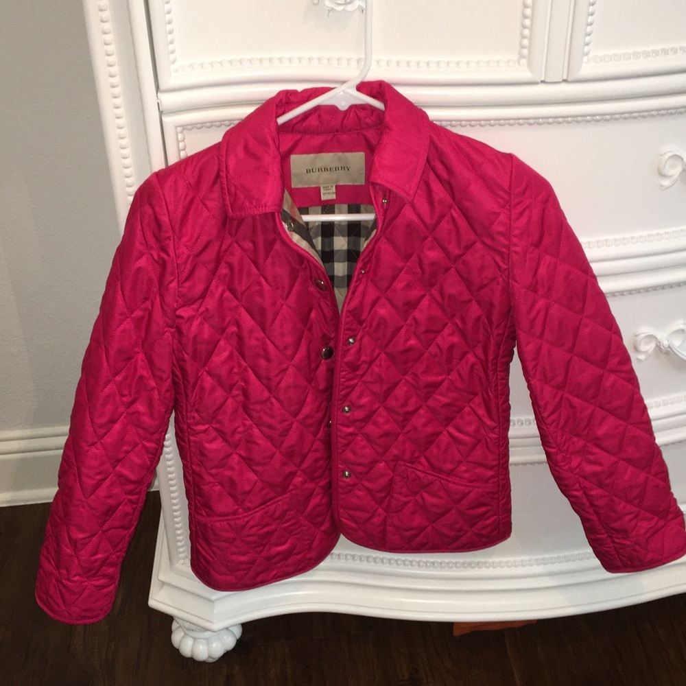Burberry Girls’ Quilted Pink Jacket